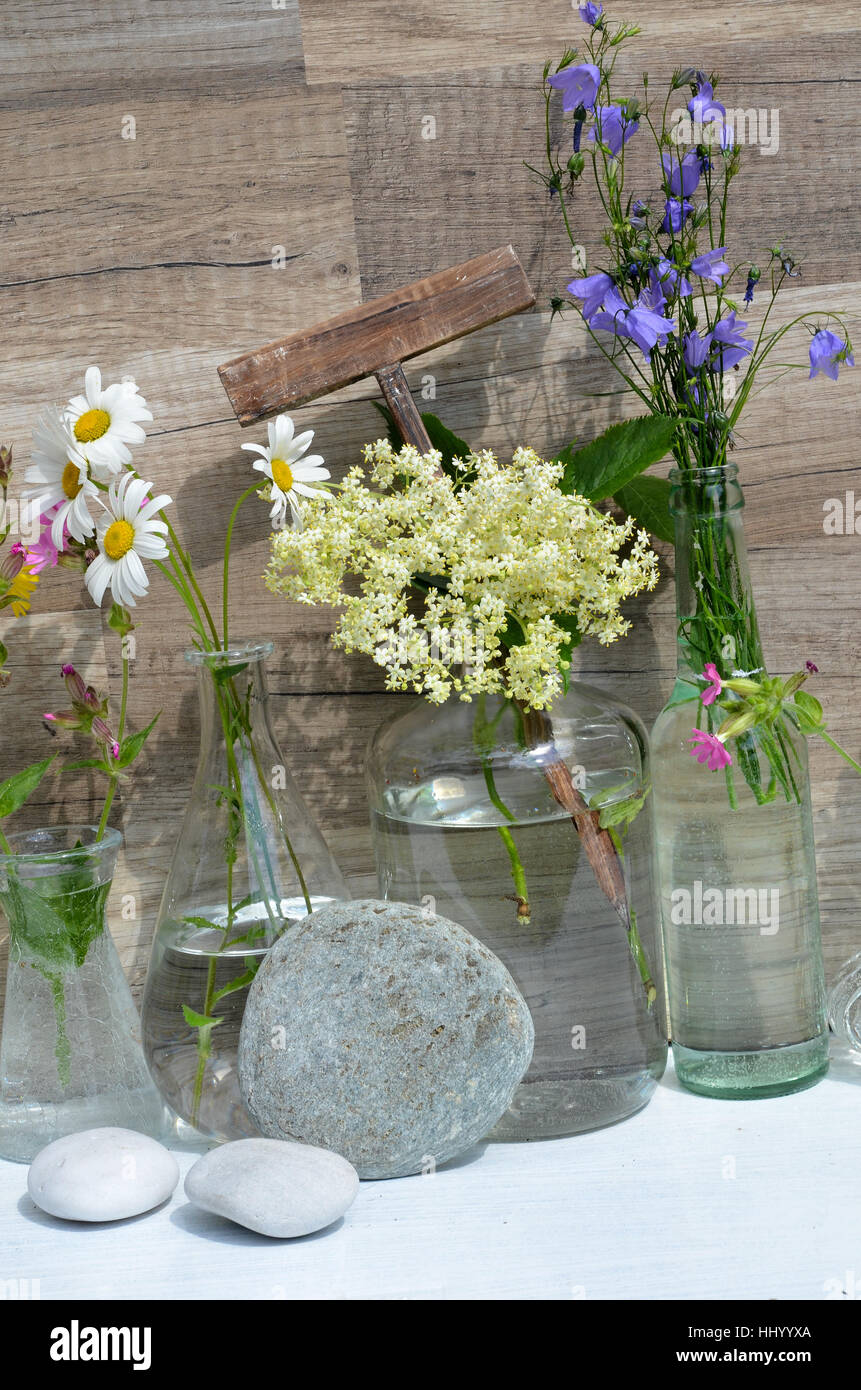 herbs wildflowers vase Stock Photo - Alamy