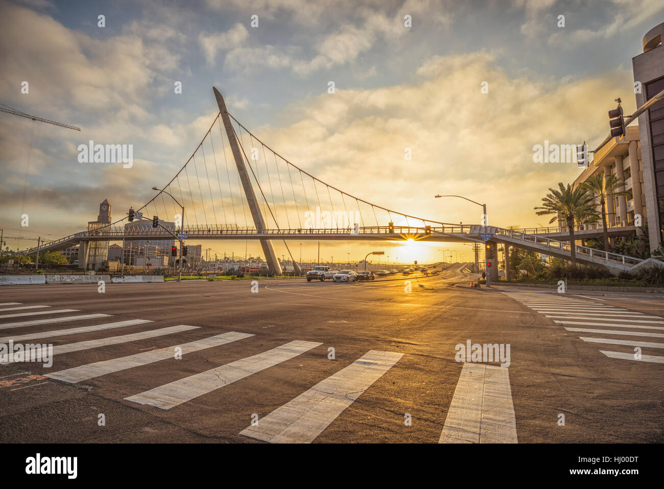 North Harbor Drive and the Harbor Drive Pedestrian Bridge in the