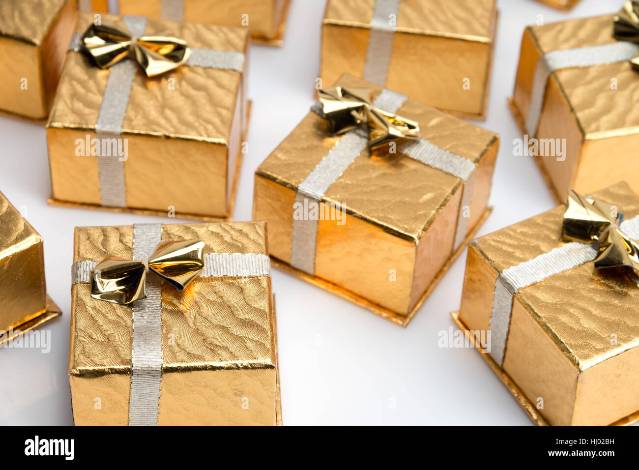 Golden Box Boxes Christmas Decorative Presents Decorate