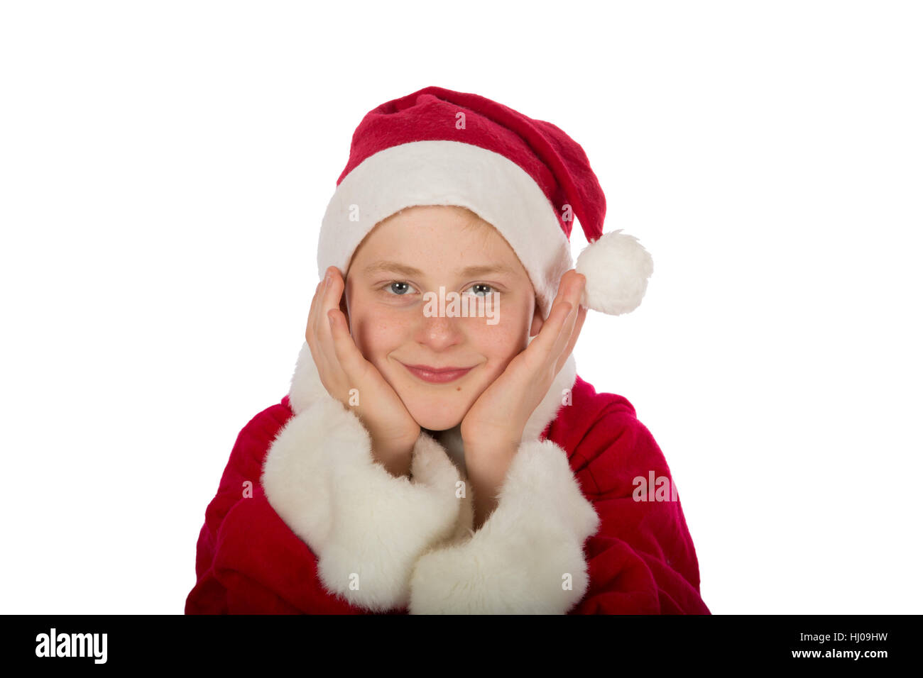 hand, hands, face, father christmas, young, younger, christmas, xmas, x-mas, Stock Photo