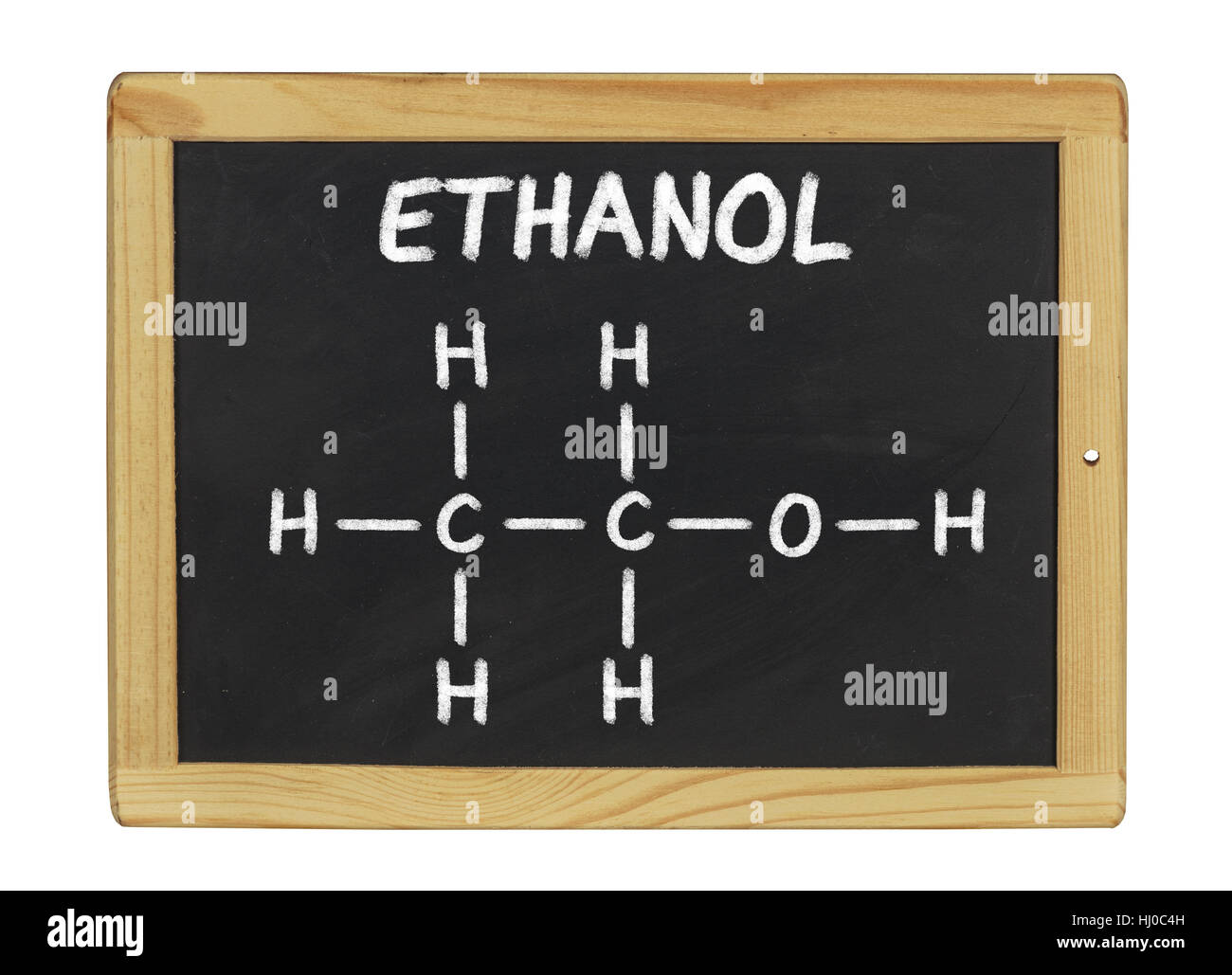 chemical structural formula of ethanol on a slate Stock Photo Alamy