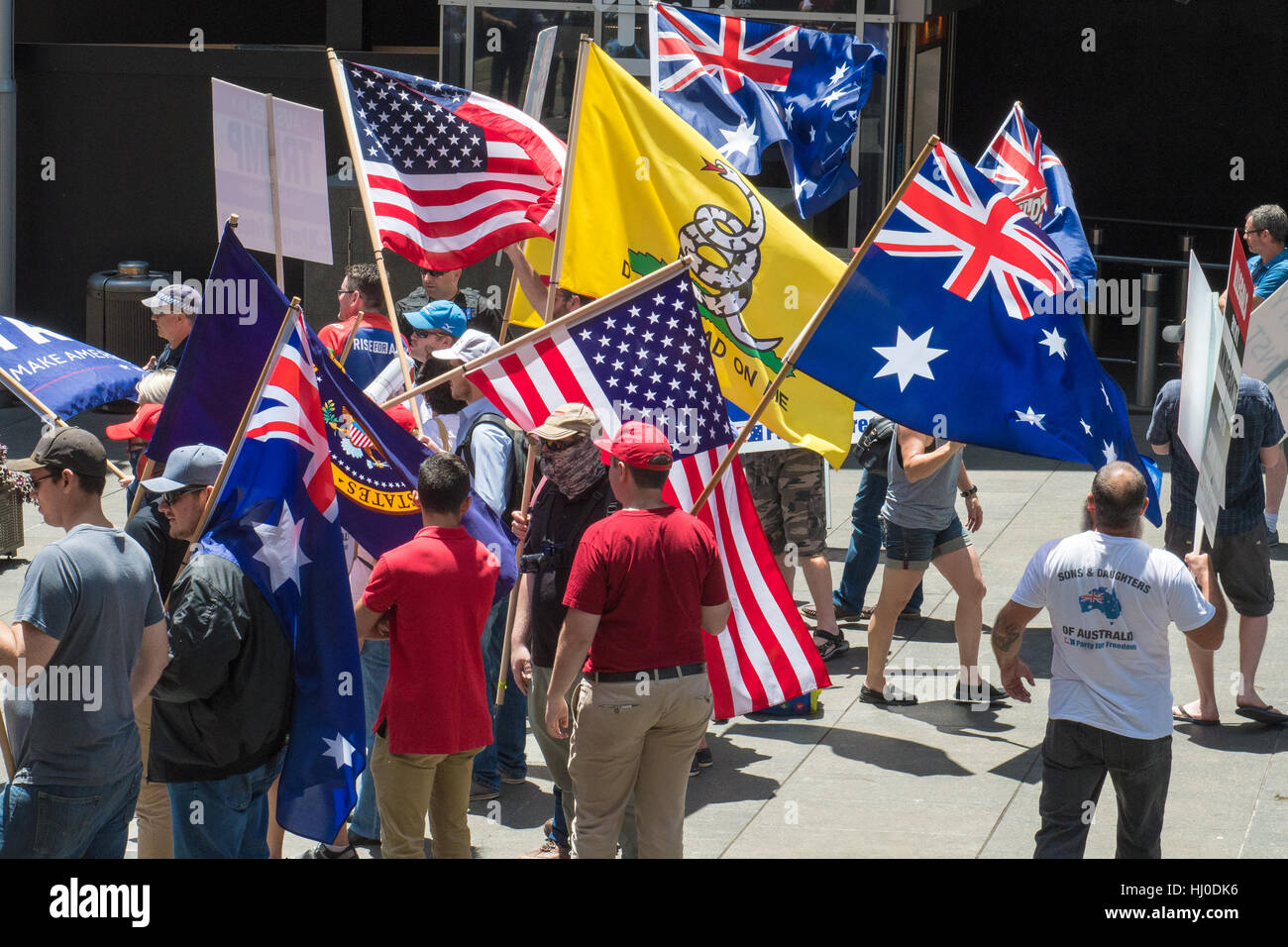 Sydney, Australia 21st January 2017 Party for Freedom Australia hosted a rally in support of