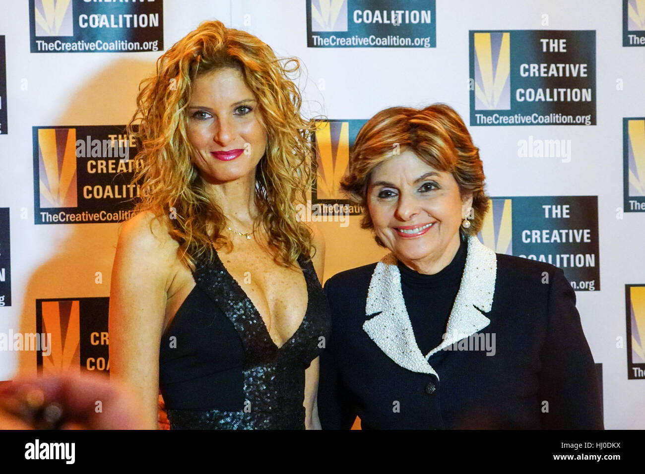 Washington DC, USA. 20th Jan, 2017. Actress Wendi McLendon-Covey and lawyer Gloria Allred poses for a photo at The Creative Coalition Inaugural Ball at the Harmon Center for the Arts on January 20, 2017 in Washington, DC Credit: The Photo Access/Alamy Liv Stock Photo
