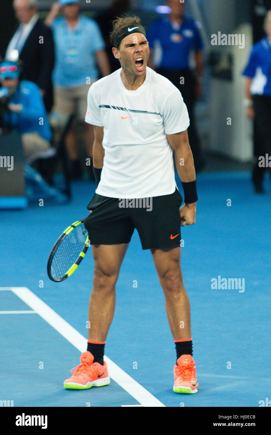 Melbourne, Australia. 21st Jan, 2017. Rafael Nadal of Spain at the 2017  Australian Open at Melbourne Park in Melbourne, Austr Credit: Frank  Molter/Alamy Live News Stock Photo - Alamy