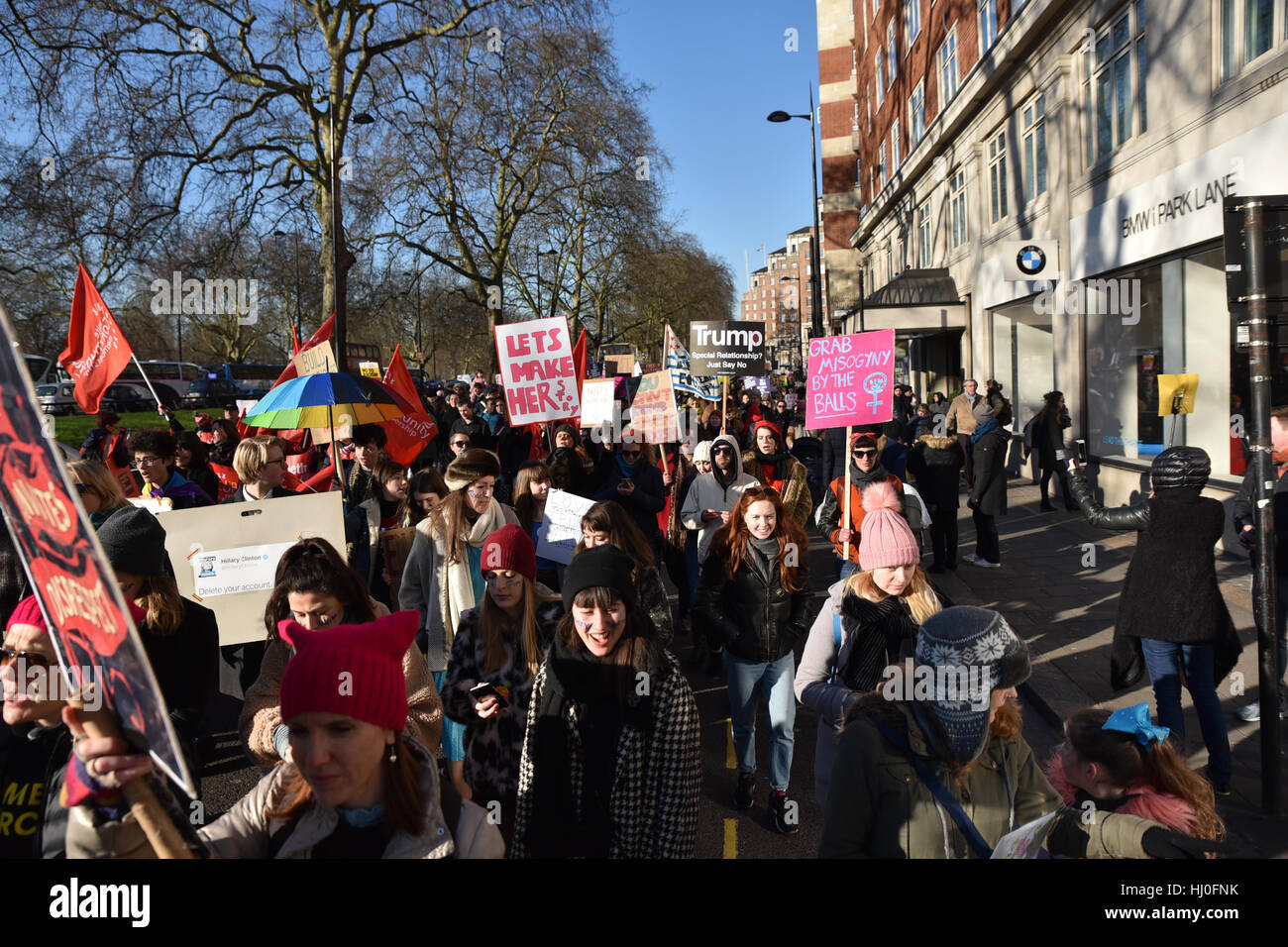 London, UK. 21st January 2017. Thousands attend the Womens March on ...