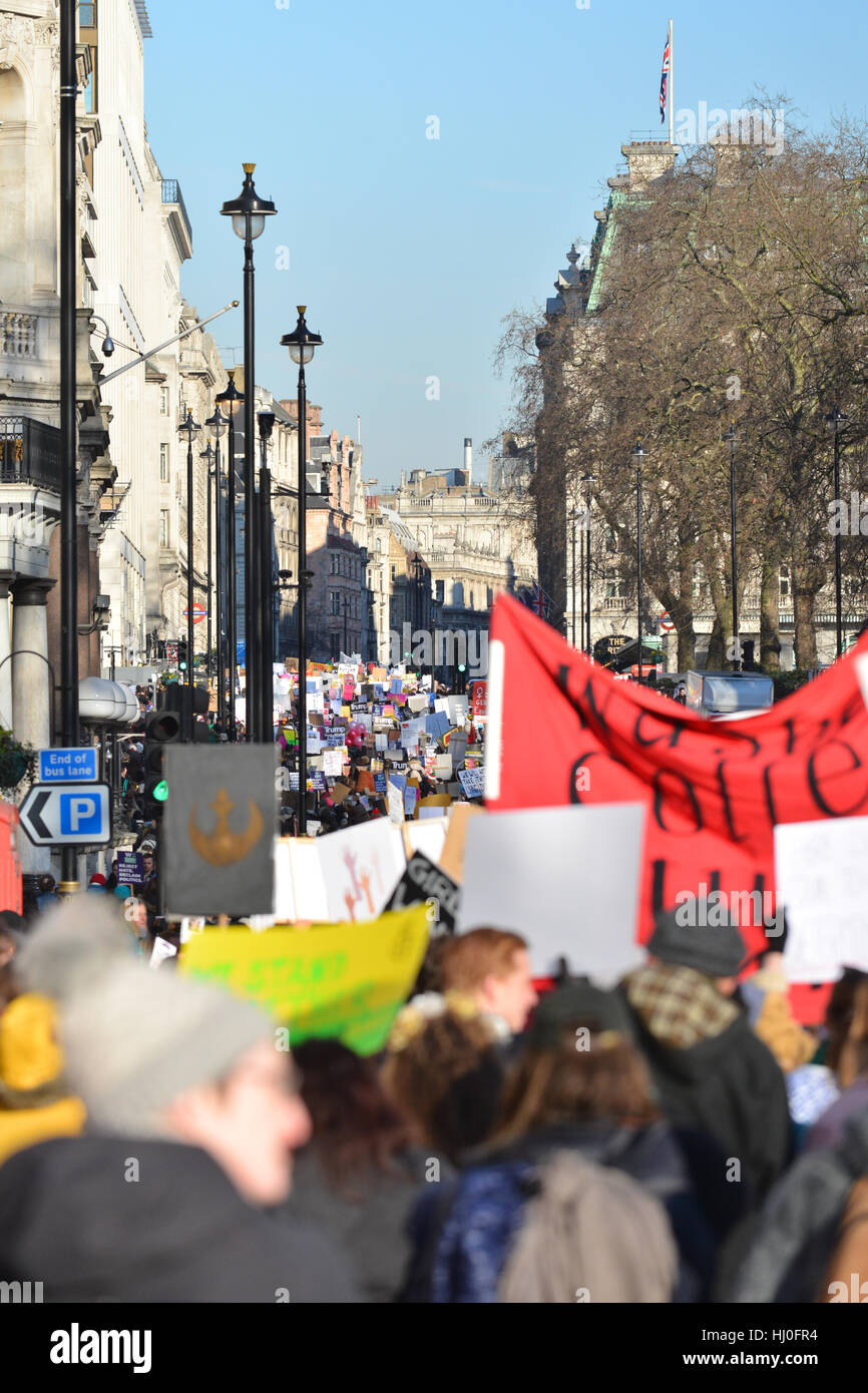 London, UK. 21st January 2017. Thousands attend the Womens March on ...
