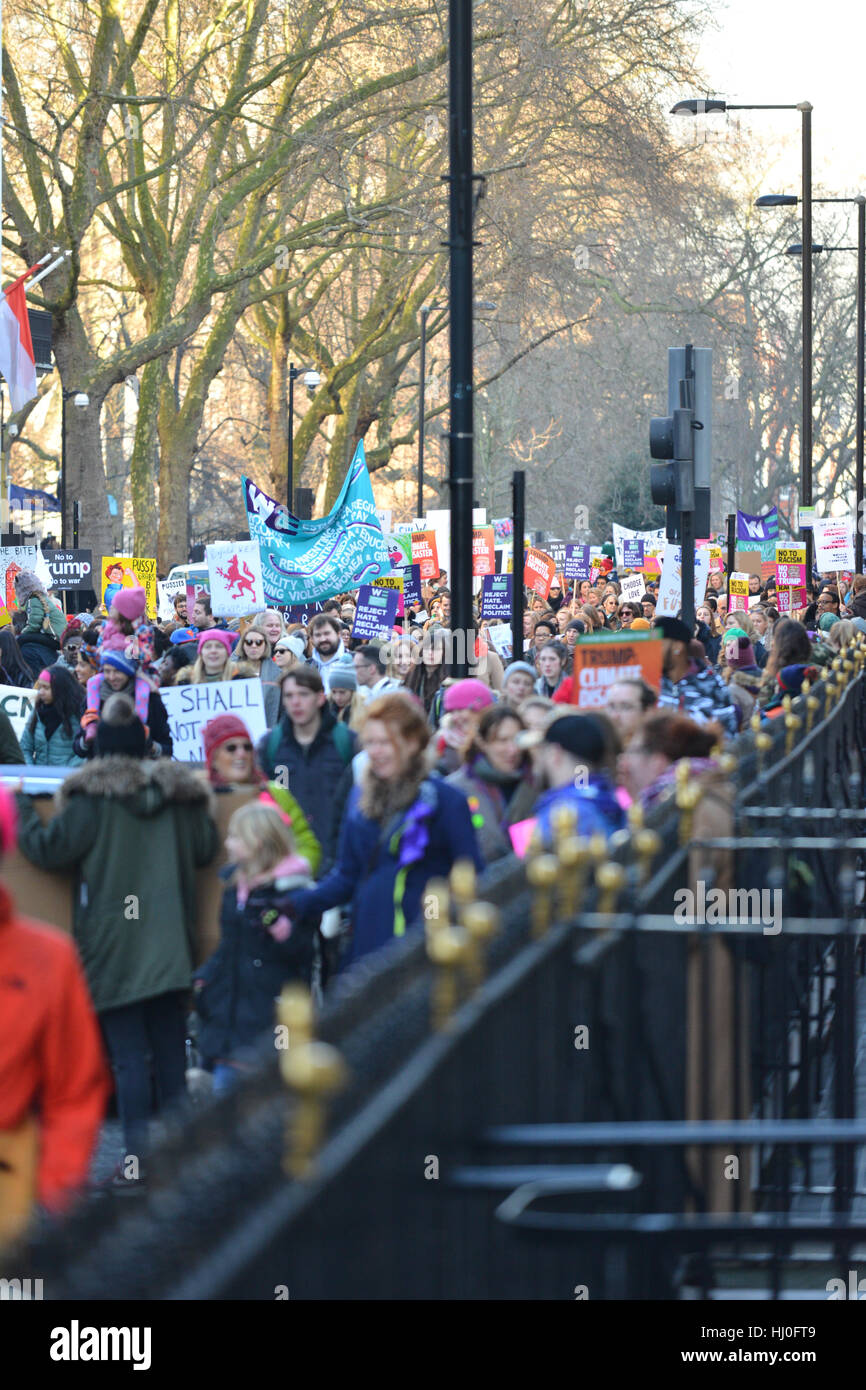 London, UK. 21st January 2017. Thousands attend the Womens March on ...