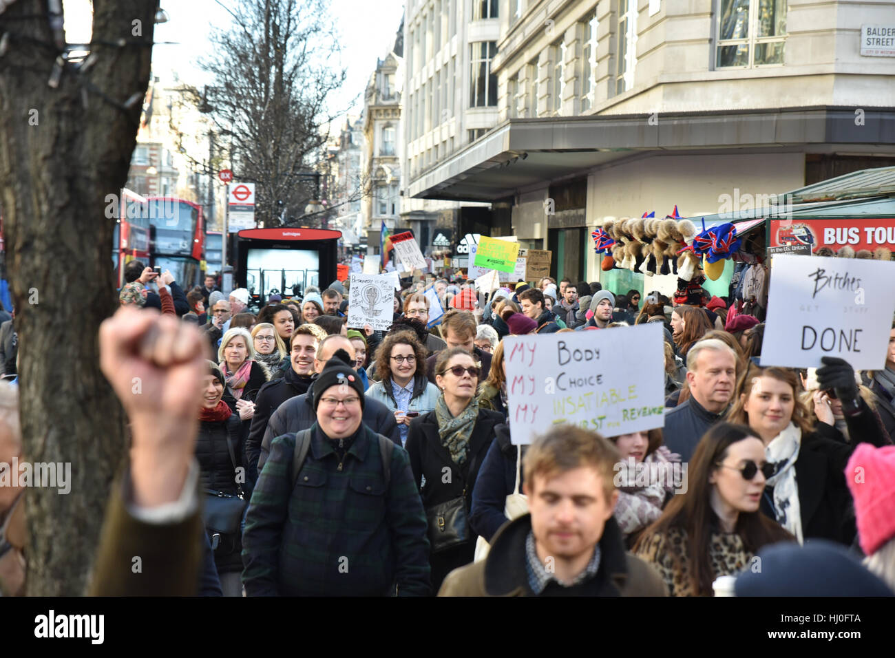 London, UK. 21st January 2017. Thousands attend the Womens March on ...