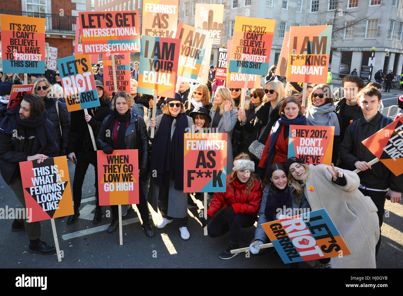London, UK. 21st January, 2017. People gathering for the Women's March ...