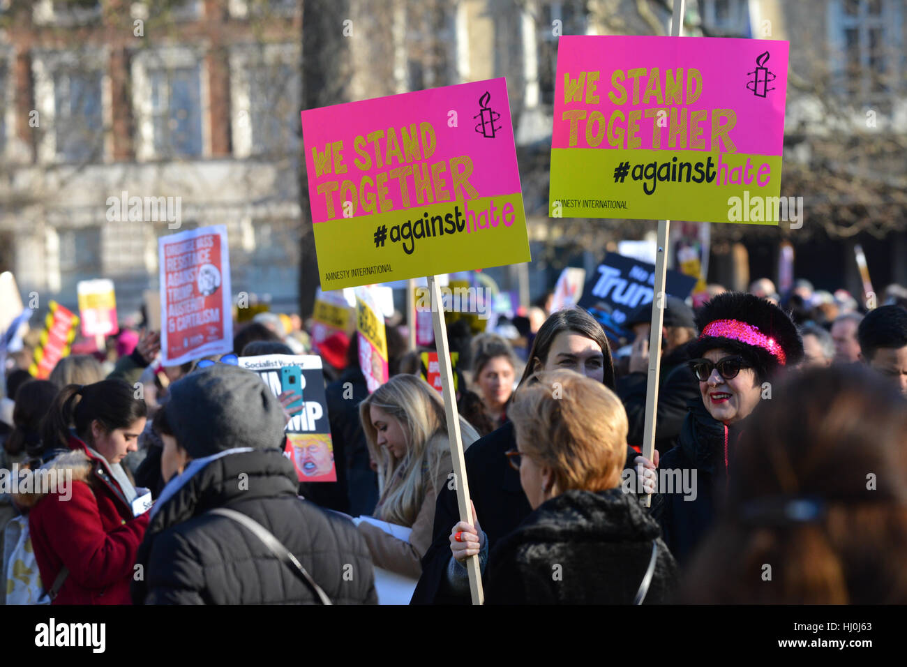 London, UK. 21st January 2017. Thousands attend the Womens March on ...