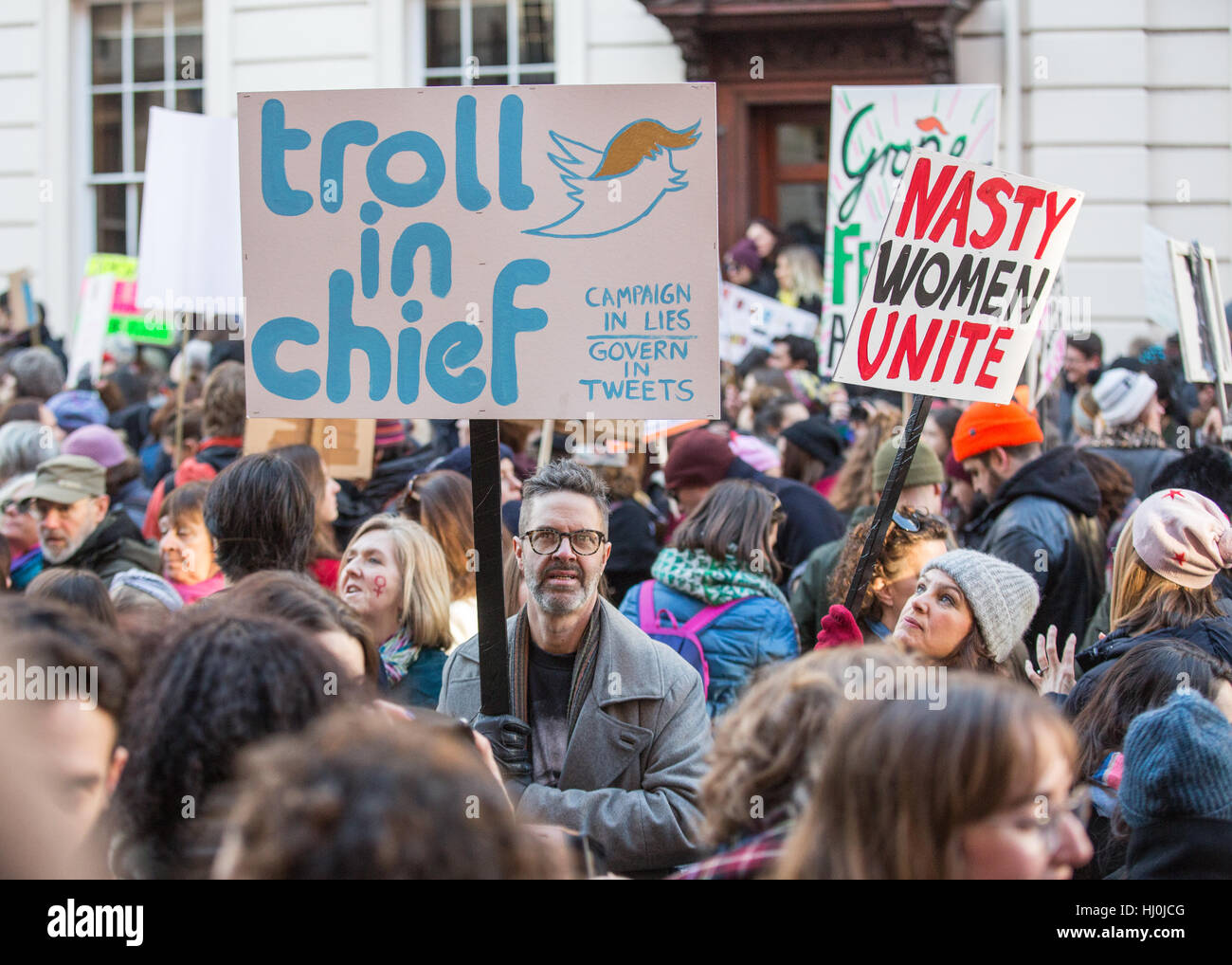 London. UK 21st January. Thousands attend the women's march on London ...