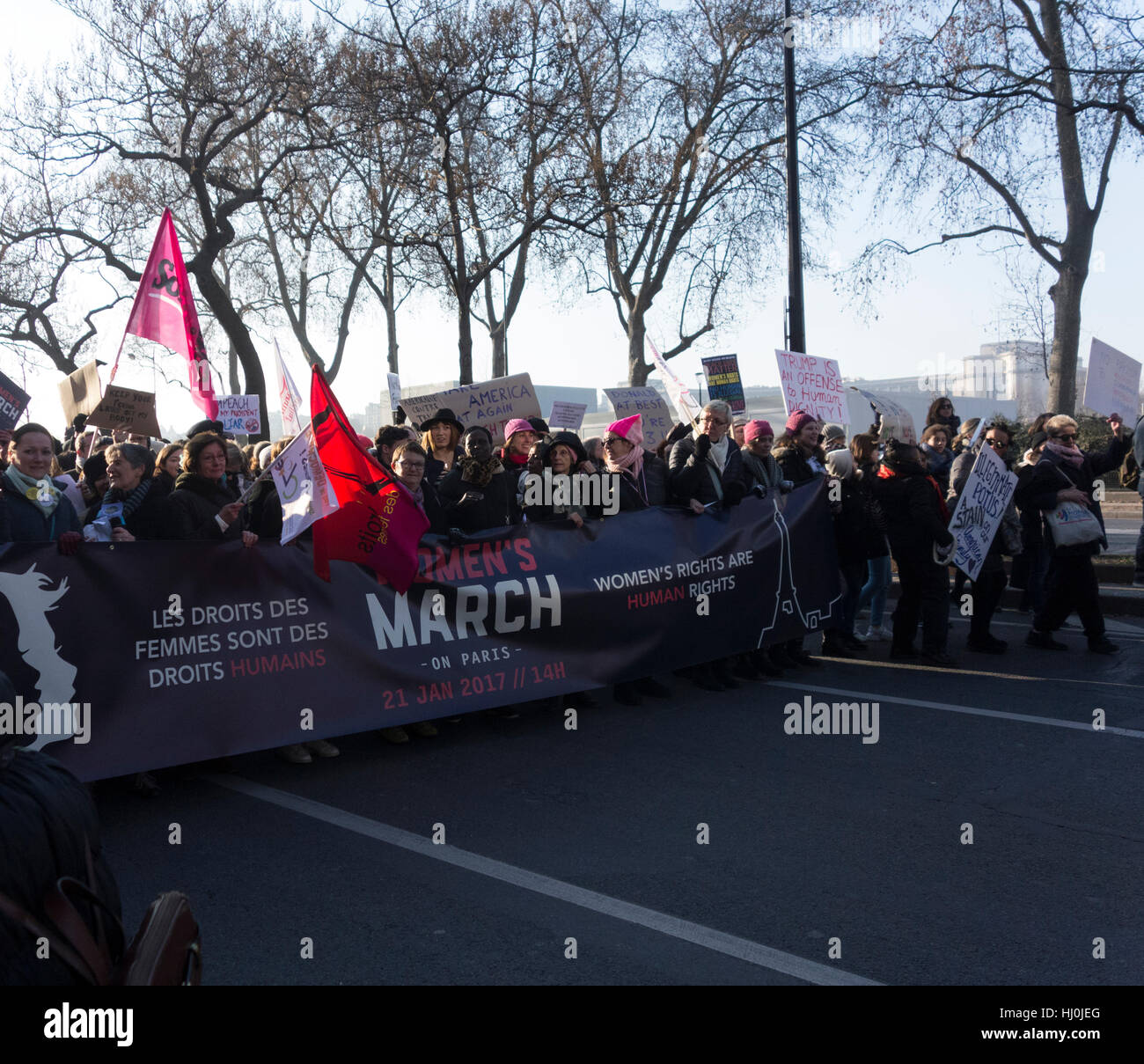 Paris, France, January 21st 2015, Women's march against Trump Stock Photo