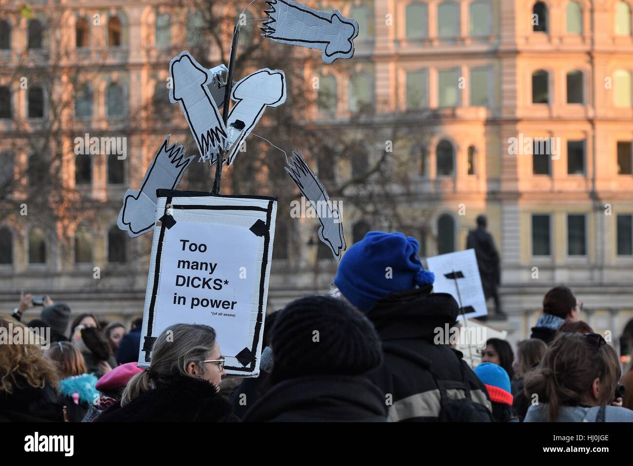 London, UK. 21st January, 2017. 100,000 join London Women's March to protest  Credit: Pietro Recchia/Alamy Live News Stock Photo