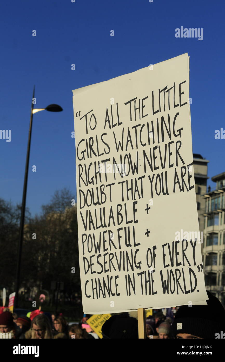 London, UK. 21st January, 2017. Womens March on London. Credit: Amy ...