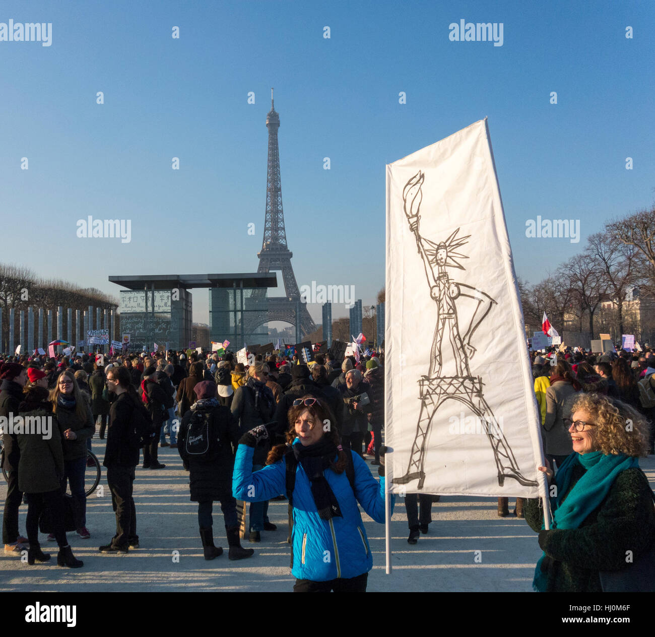 Paris, France, January 21st 2015, Women's march against Trump Stock Photo