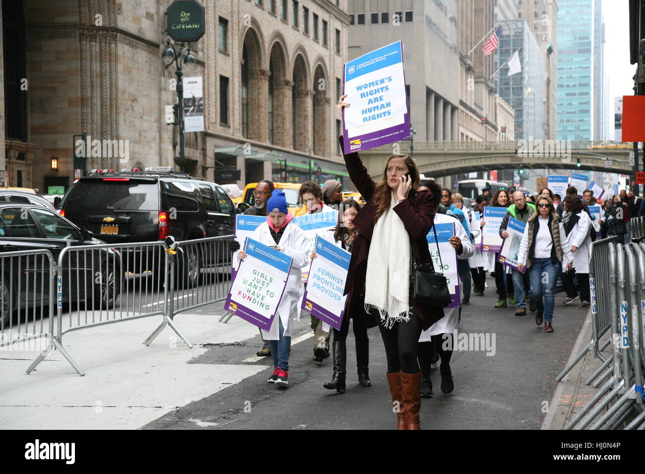 Tens of Thousands Attend Women’s March In New York Stock Photo - Alamy