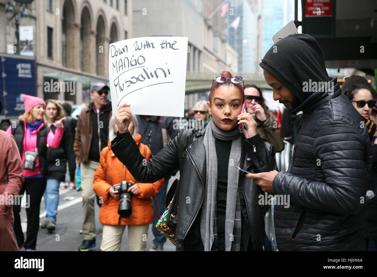Tens of Thousands Attend Women’s March In New York Stock Photo - Alamy
