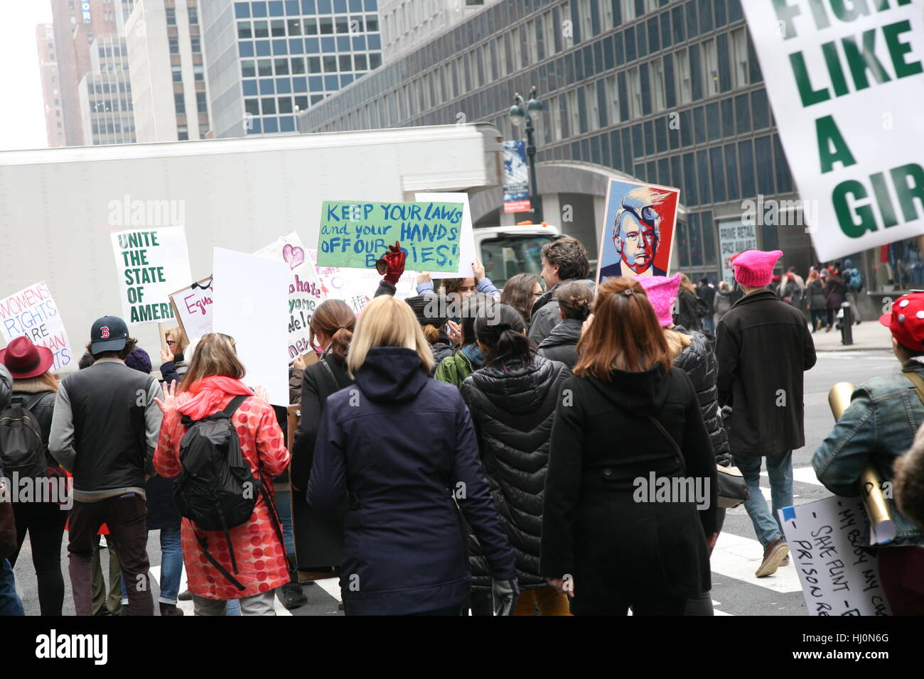 Tens of Thousands Attend Women’s March In New York Stock Photo - Alamy