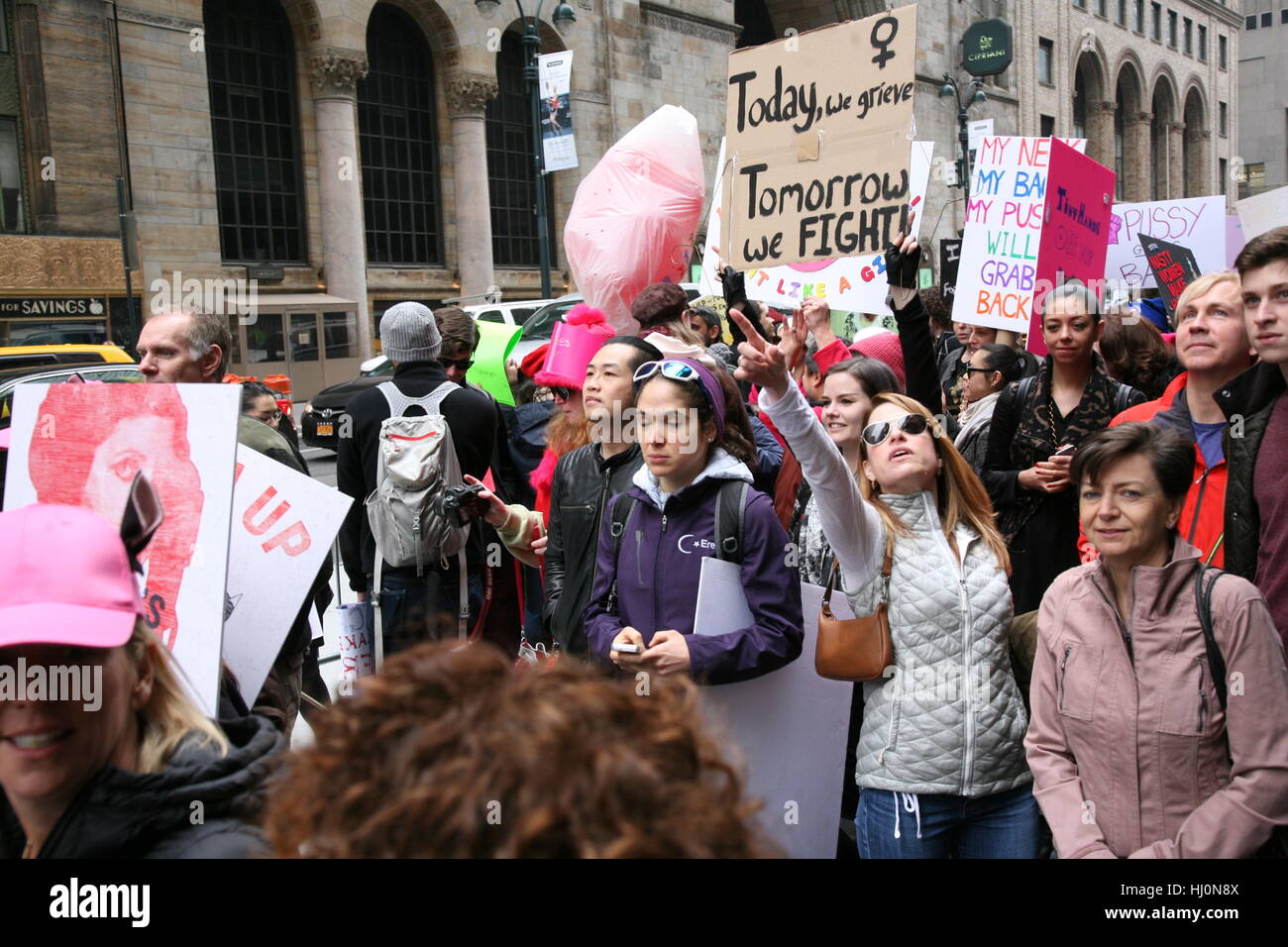 Tens of Thousands Attend Women’s March In New York Stock Photo - Alamy