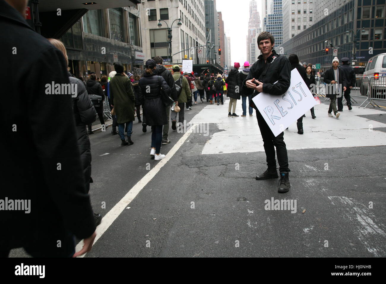 Tens of Thousands Attend Women’s March In New York Stock Photo - Alamy