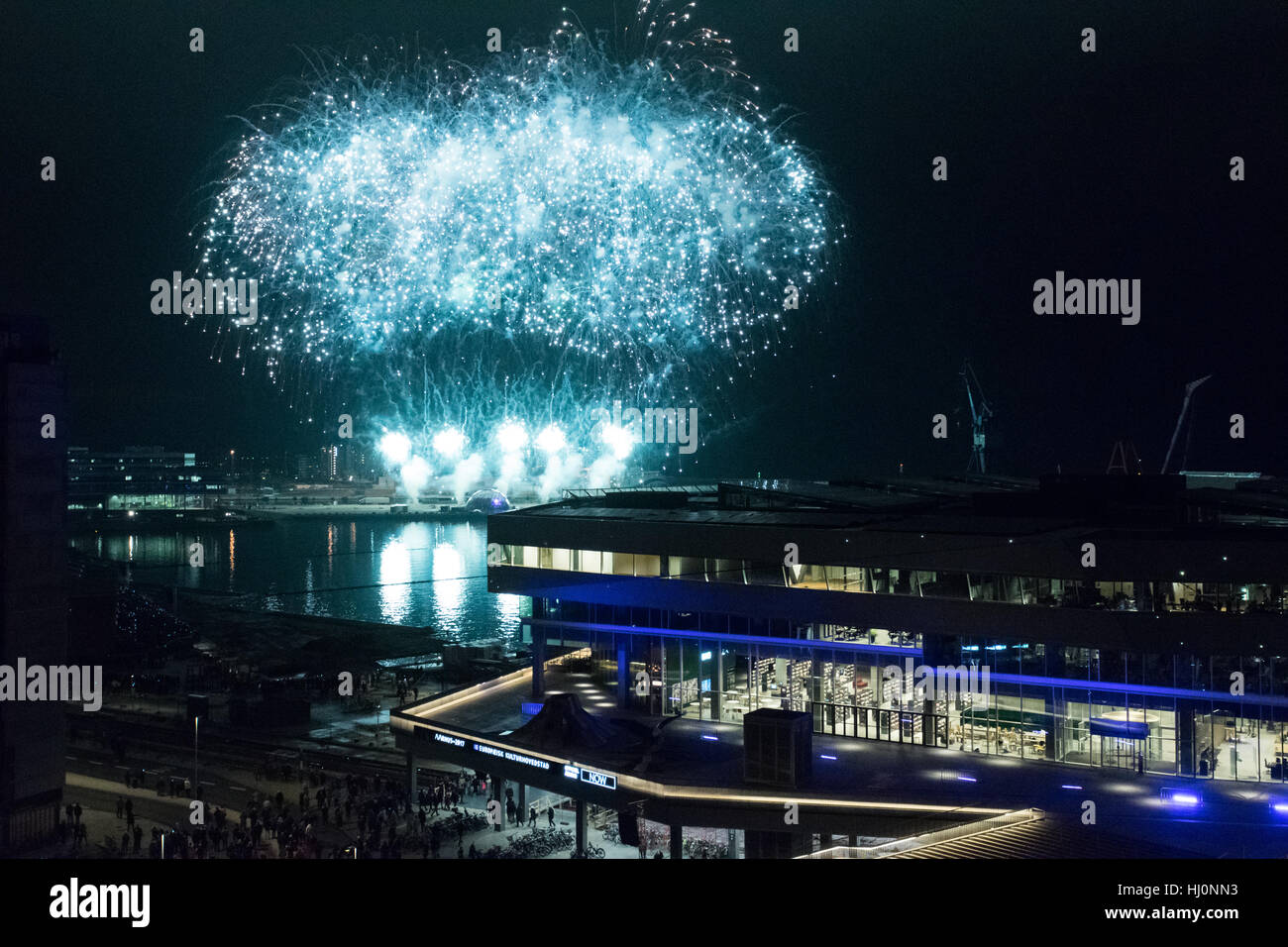 Aarhus, Denmark. 21st Jan, 2017. Denmark’s second city, Aarhus, has been recognised as the 2017 European Capital of Culture and hosted the opening ceremony in style. Aarhus will use the year’s festivities to promote the diversity of culture in the city and can expect to welcome around 10 million visitors throughout the year. Tourists and locals alike will be treated to hundreds of events, performances and art installations all year which are expected to generate upwards of €800m in tourism. Credit: Matthew James Harrison/Alamy Live News Stock Photo
