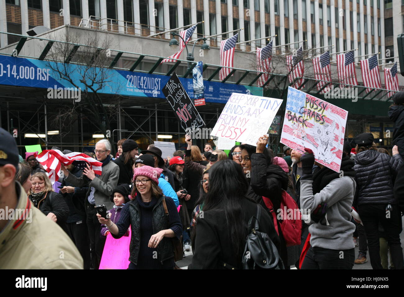 Tens of Thousands Attend Women’s March In New York Stock Photo - Alamy