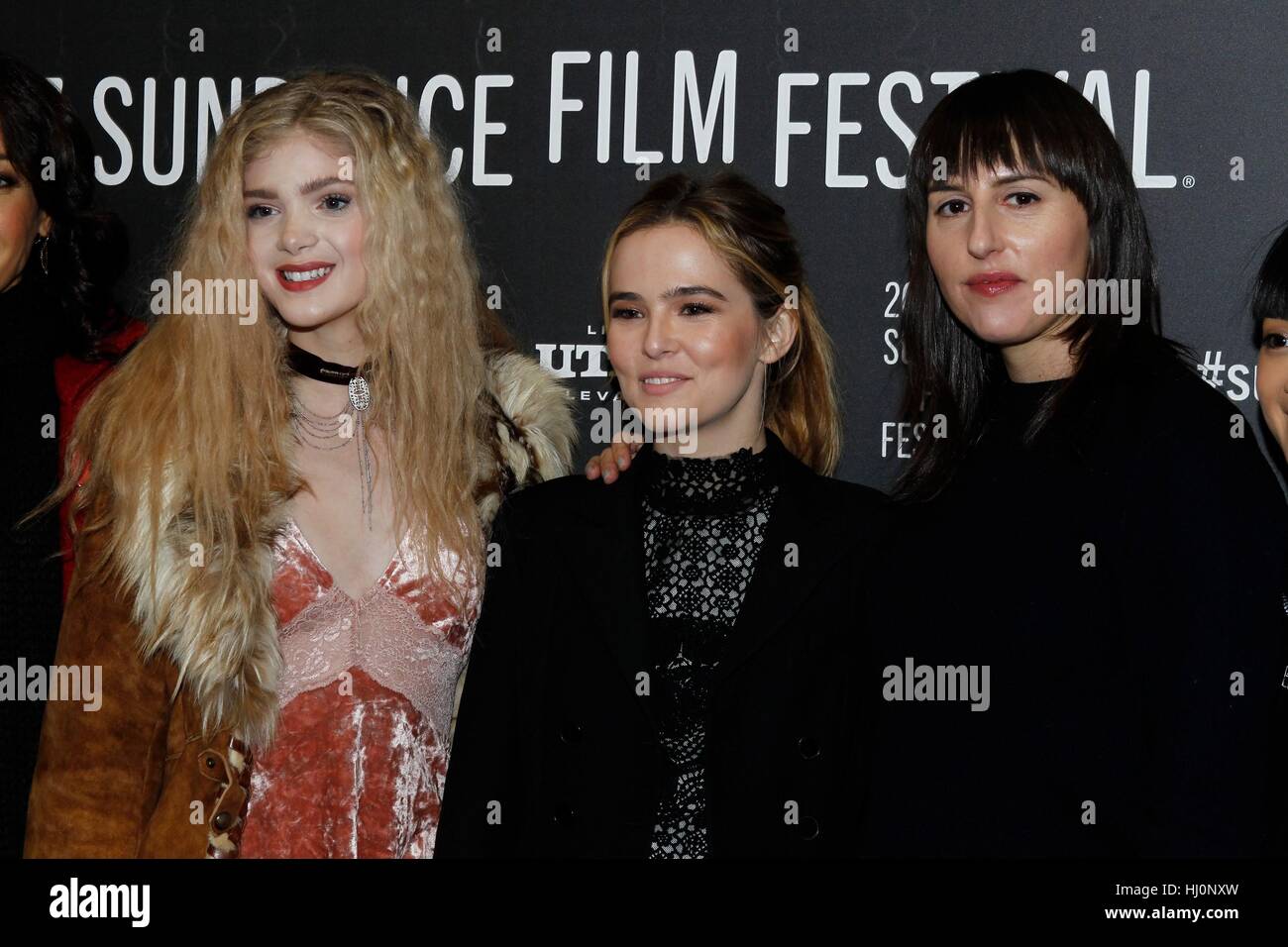 Utah, USA. 21st, January, 2017. Elena Kampouris, Zoey Deutch, Ry Russo-Young at arrivals for Before I Fall Premiere at Sundance Film Festival 2017, Eccles Theatre in Utah, USA. Credit: James Atoa/Everett Collection/Alamy Live News Stock Photo