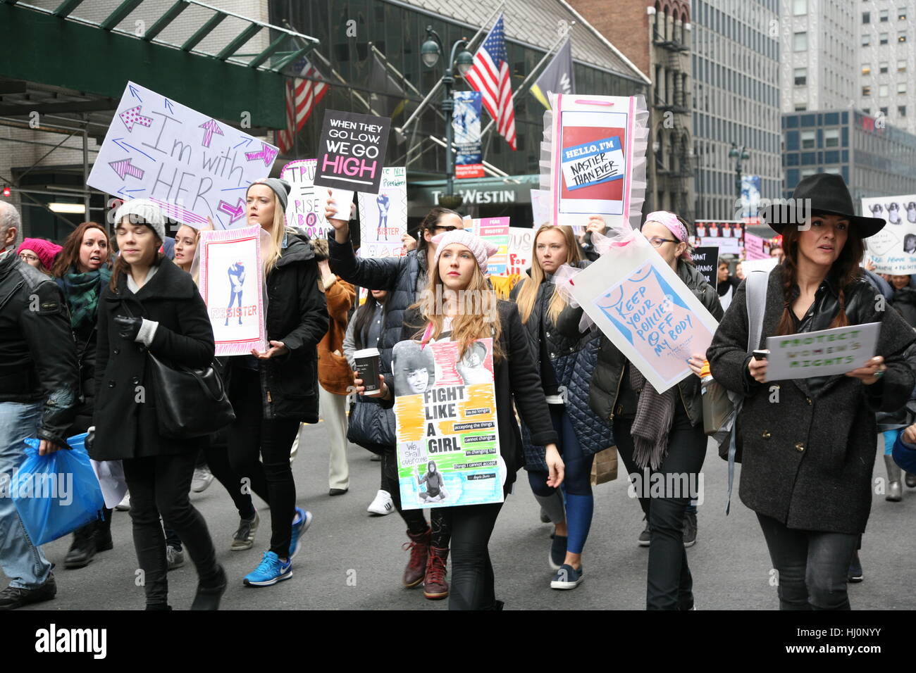 Tens of Thousands Attend Women’s March In New York Stock Photo - Alamy