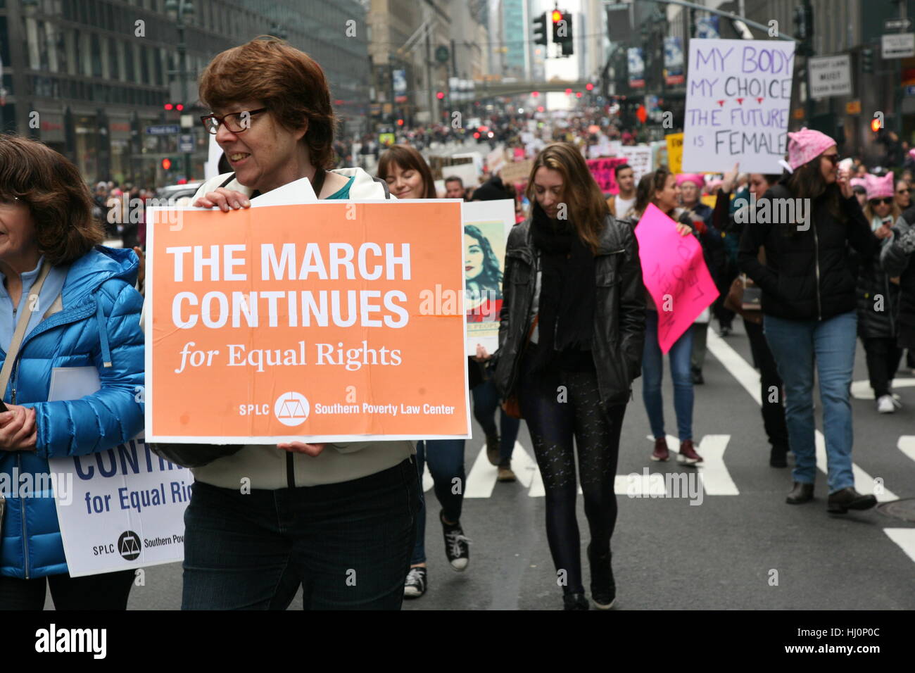 Tens of Thousands Attend Women’s March In New York Stock Photo - Alamy
