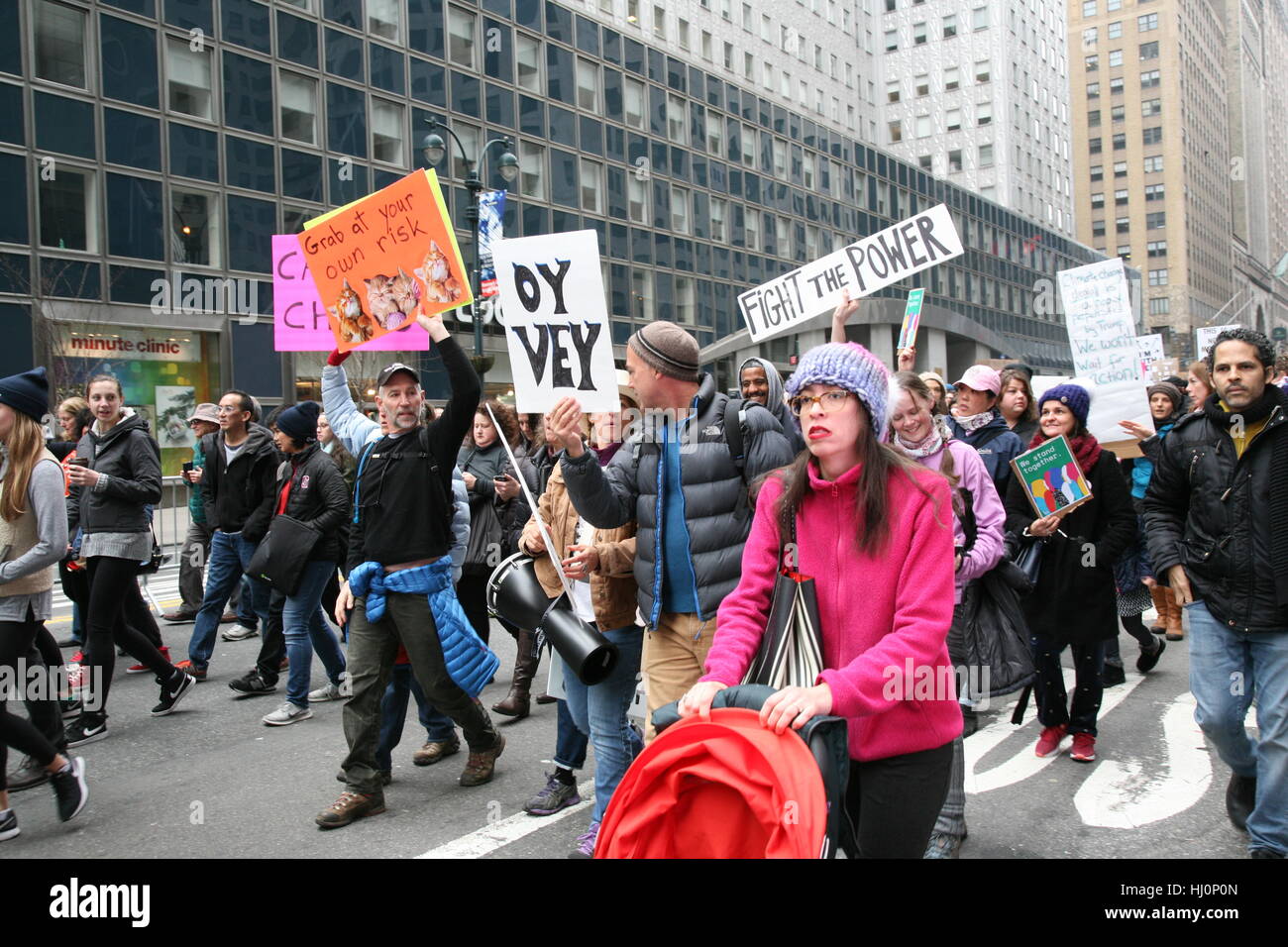 Tens of Thousands Attend Women’s March In New York Stock Photo - Alamy