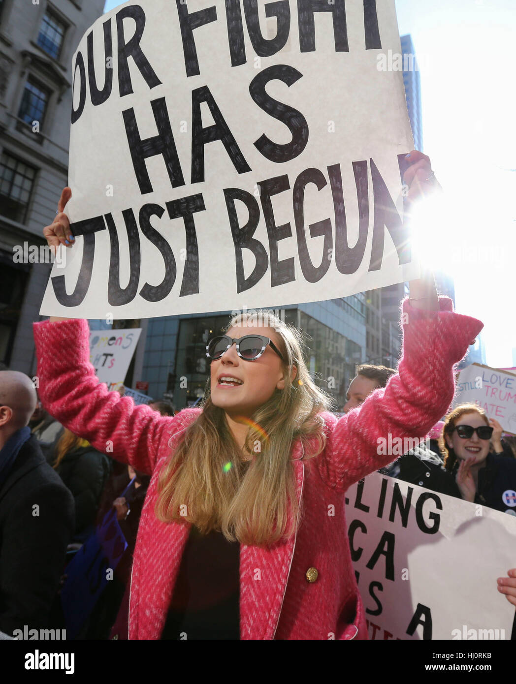 New York, New York, USA. 21st Jan, 2017. People take part in the Women ...
