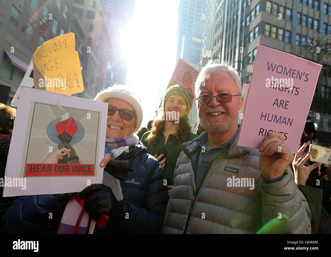 New York, New York, USA. 21st Jan, 2017. People take part in the Women ...