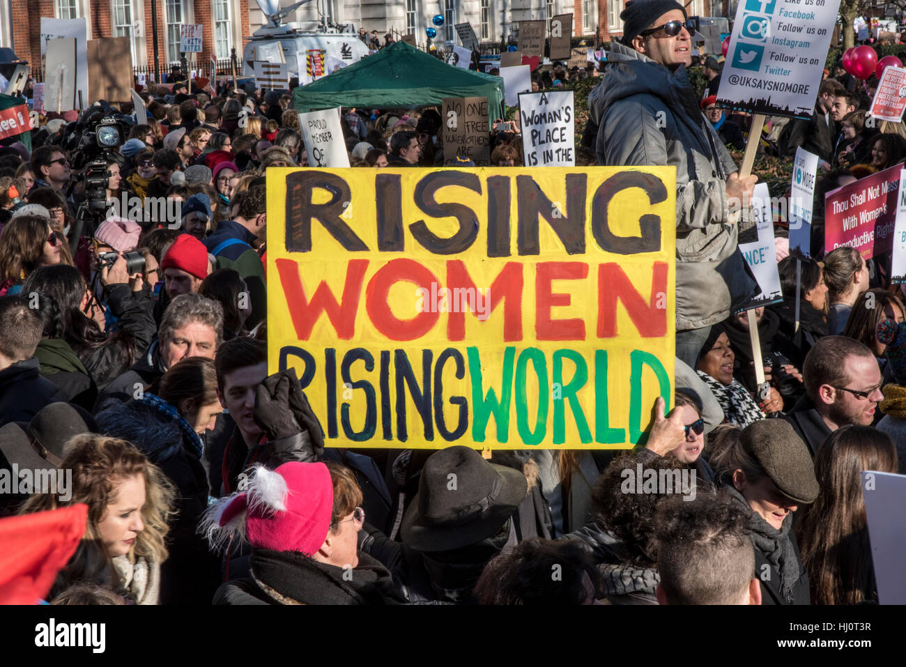 Thousands of people have gathered at the Womens march on London on 21st ...