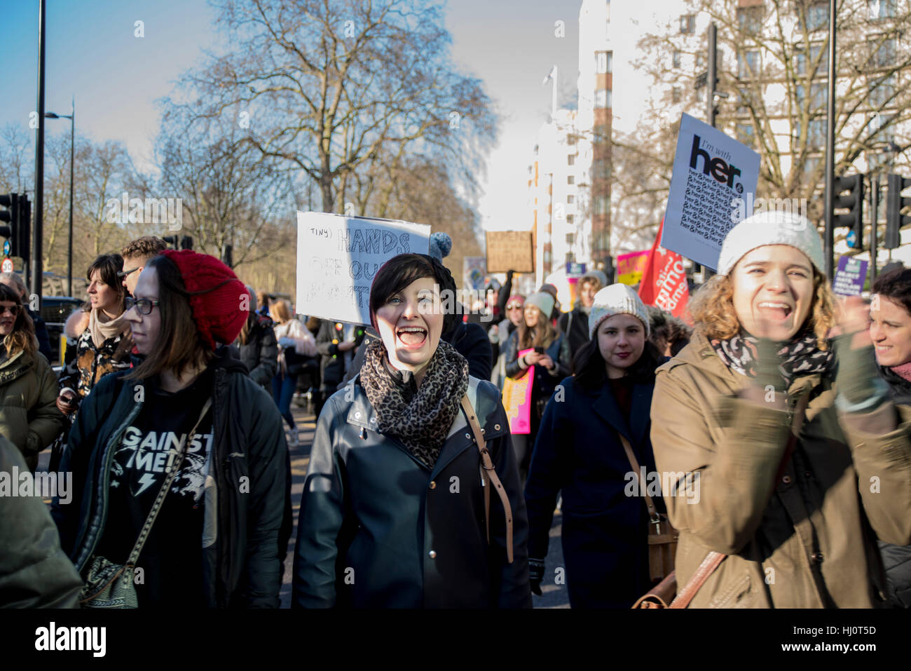 Passionate protestors at the Womens march on London on 21st of January ...