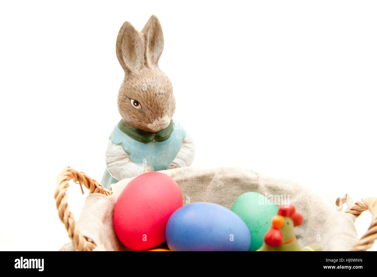 easter eggs in the basket Stock Photo