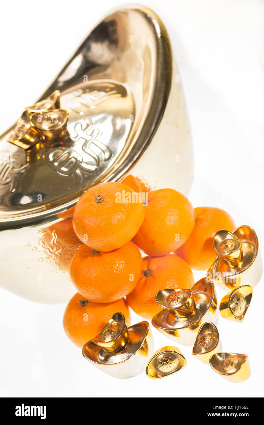new, chinese, orange, ingot, years, year, close, object, culture, isolated Stock Photo Alamy