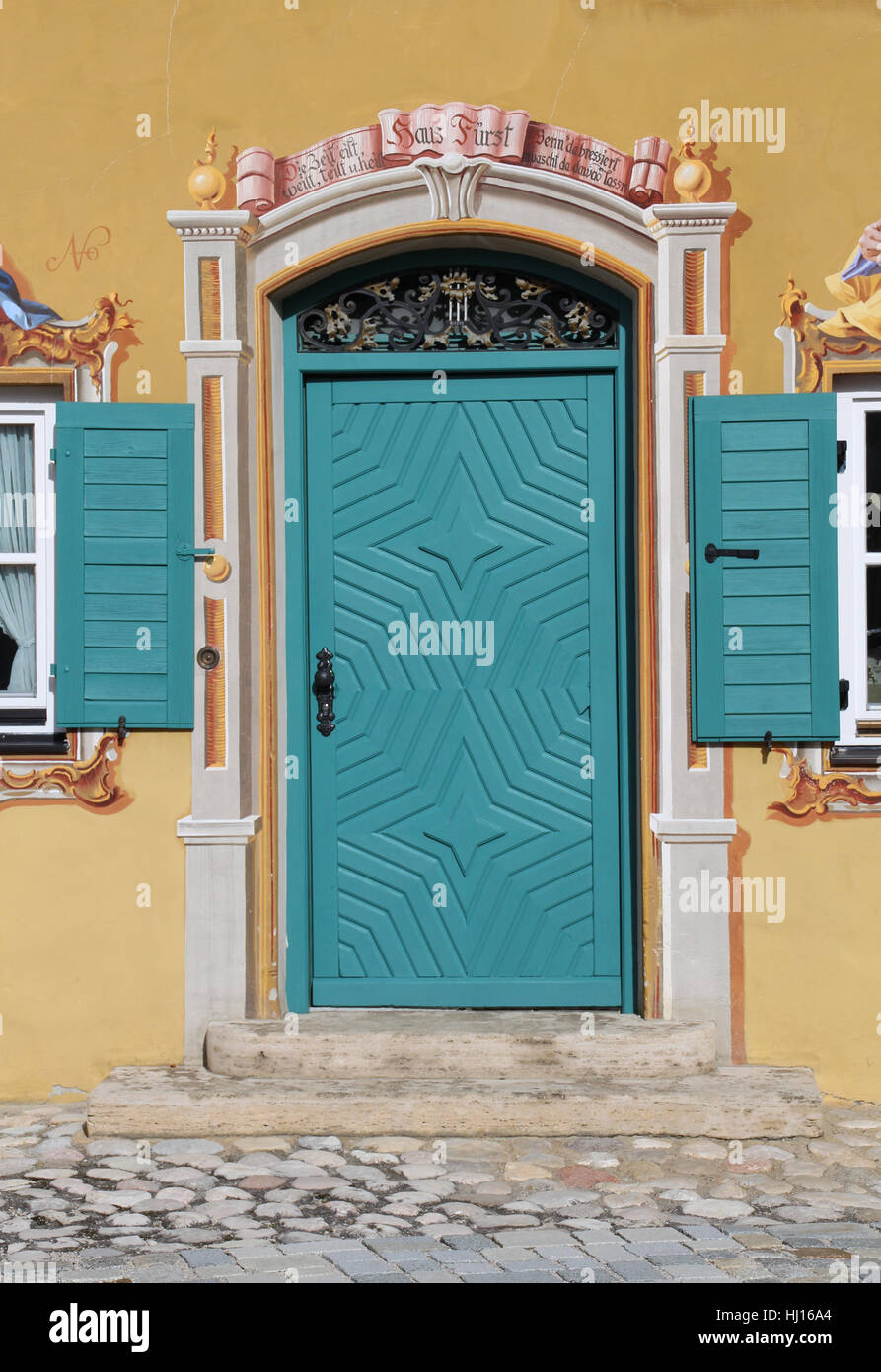 window, porthole, dormer window, pane, bavaria, painting, mittenwald