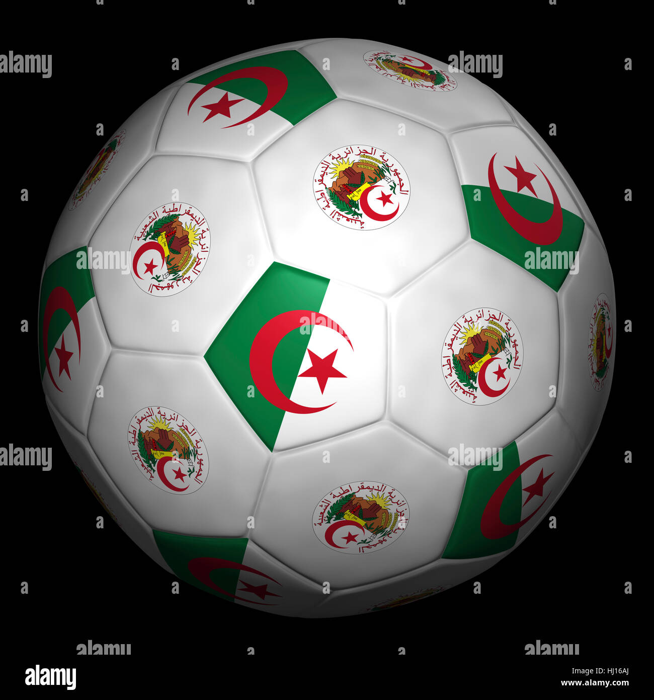 football with flag algeria Stock Photo