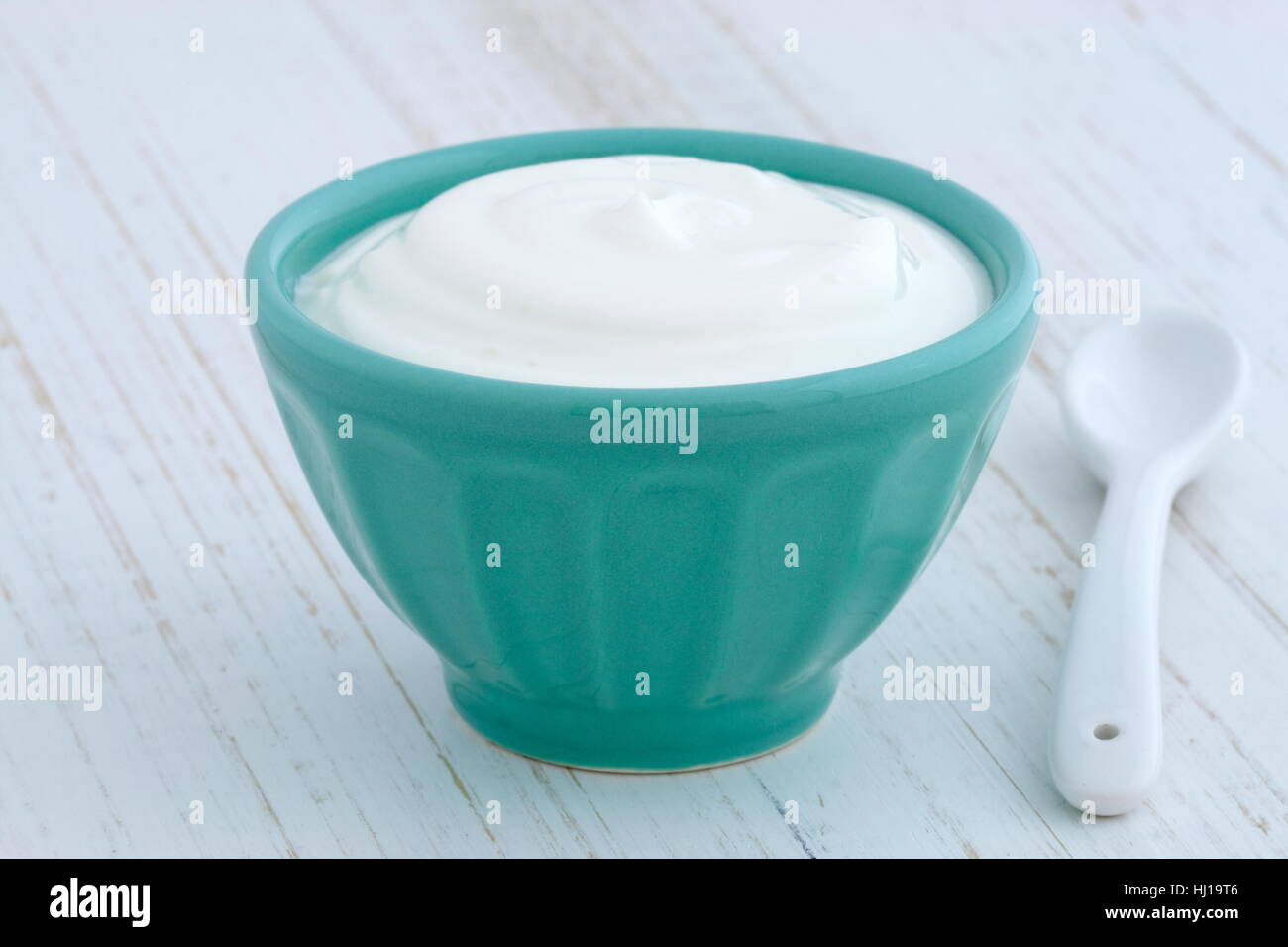 Delicious, nutritious and healthy fresh plain greek yogurt on antique wood table Stock Photo Alamy