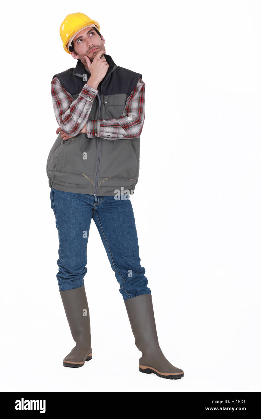 craftsman, tradesman, handicraftsman, blank, european, caucasian, checked, Stock Photo