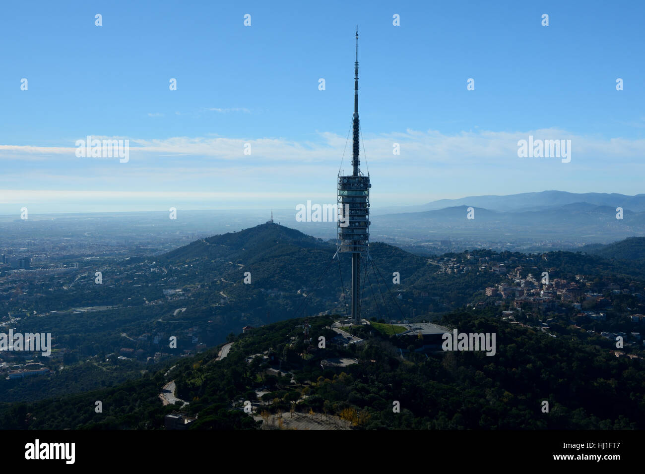 Torre de Collserola TV tower in Barcelona in Catalonia in Spain Stock Photo