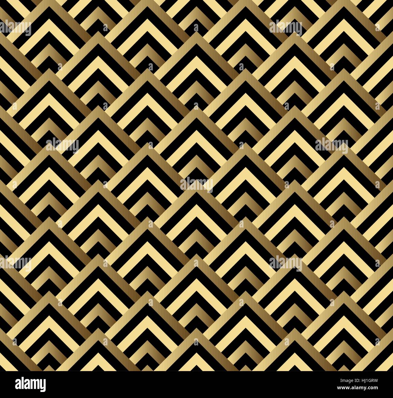 Seamless black and gold square art deco pattern vector Stock Vector ...