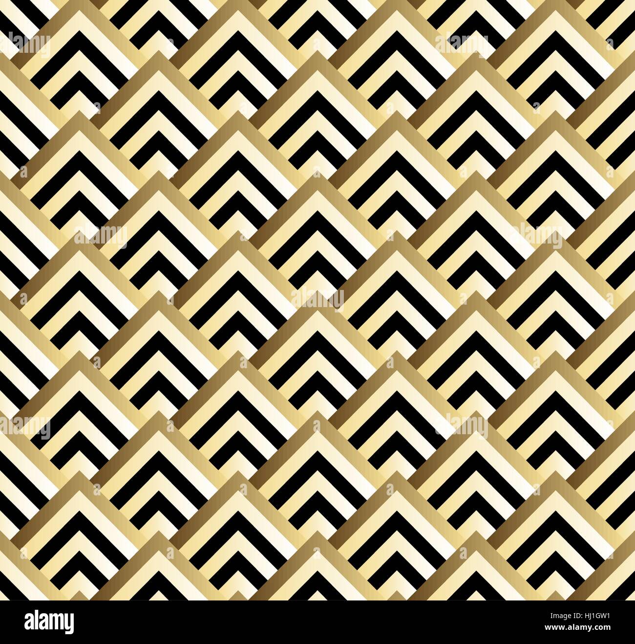 Seamless black and gold square art deco pattern vector Stock Vector ...