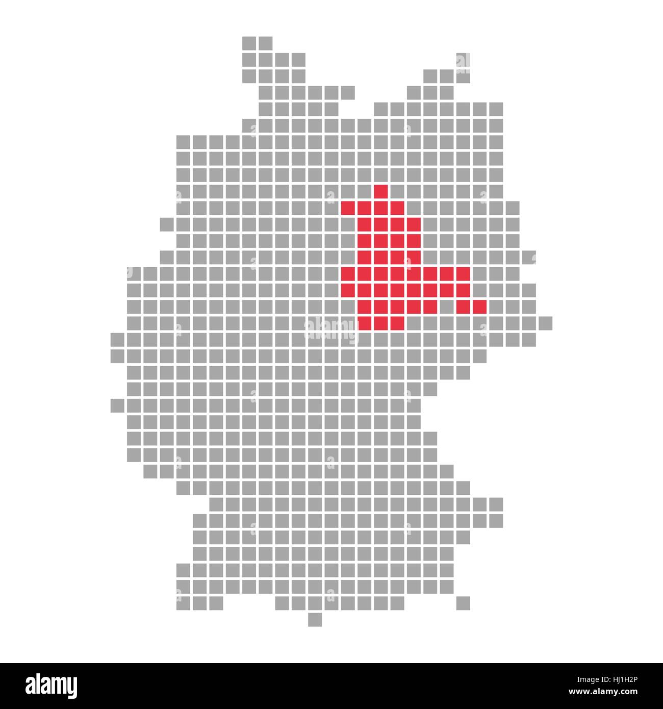 card, state, map of germany, saxony-anhalt, hall, isolated, optional, graphic, Stock Photo
