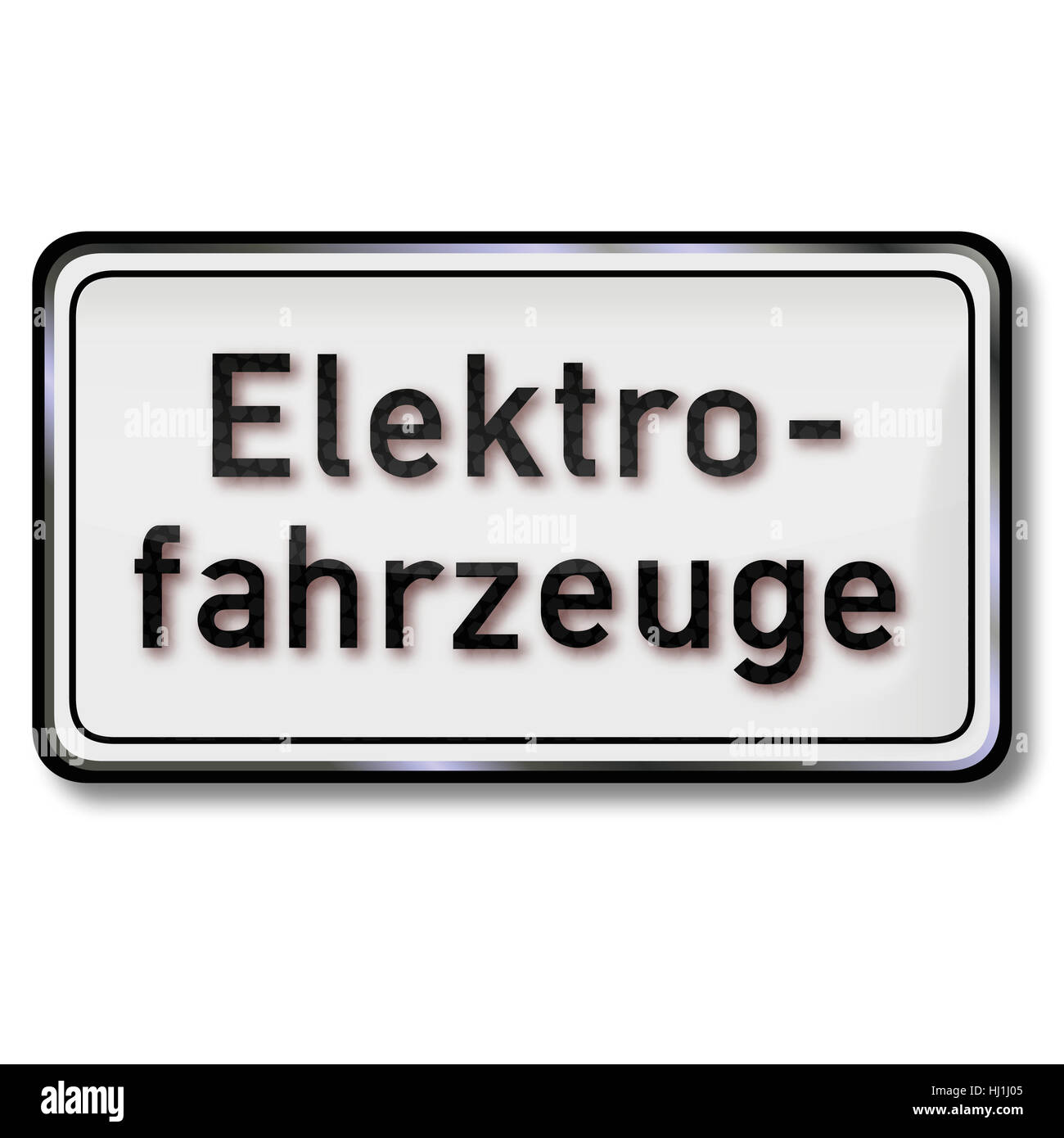 road sign electric vehicles Stock Photo