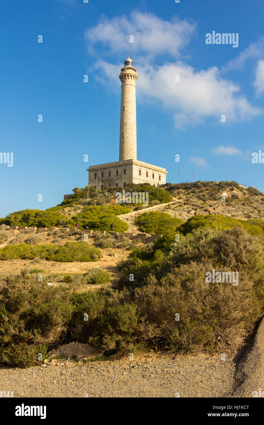 lighthouse at Cabo de Palos in Murcia Spain Stock Photo
