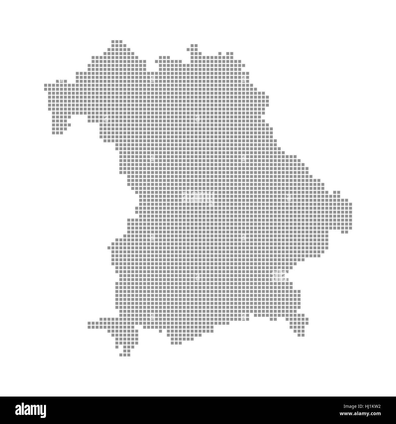 pixel map districts bayern: gray Stock Photo