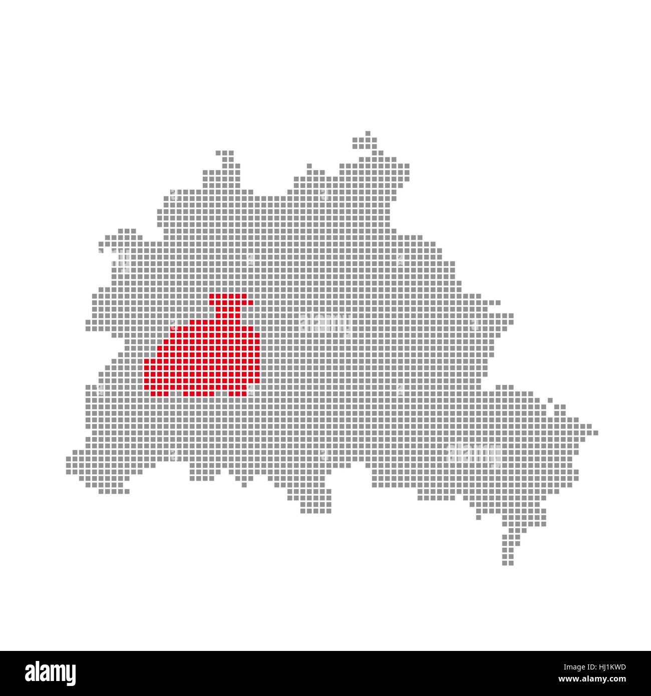 berlin, berliner, district, cantons, city, town, isolated, optional, graphic, Stock Photo
