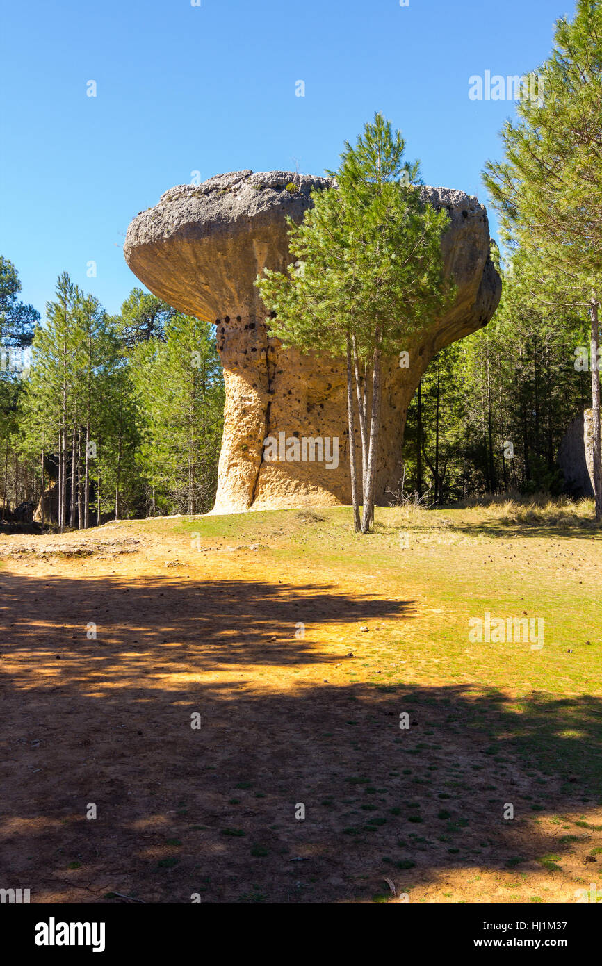 Rocks with capricious forms in the enchanted city of Cuenca, Spain ...
