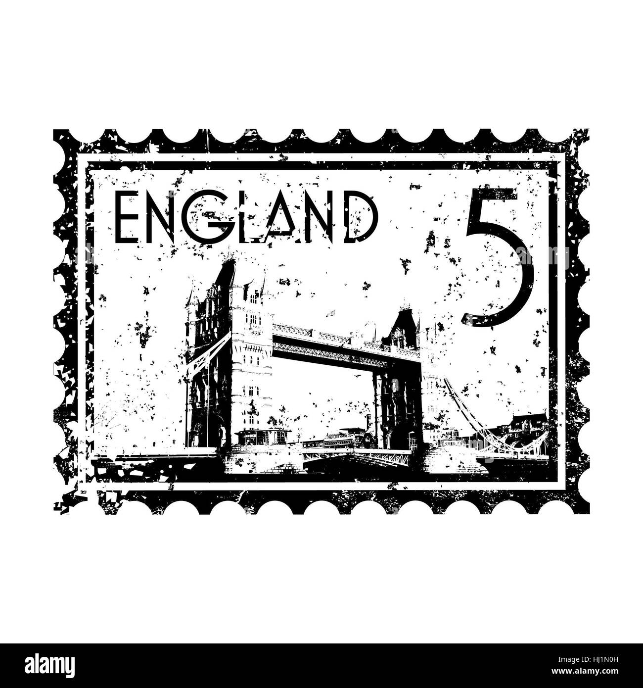 Vector illustration of single isolated London print icon Stock Photo